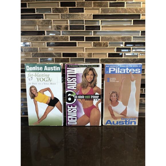 Vtg Denise‎ Austin 6 Minute Waist Trimmer: Weeks 1-6 VHS Lot Pilates Fat Burning - Picture 2 of 9